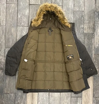 Polo Ralph Lauren Double RL Travis Waxed Cotton Oiled Down Parker Coat Brown XL - Image 1 of 4