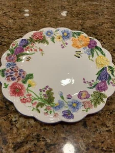 Bella Casa by Ganz Beautiful Floral Ceramic Serving Plate - Picture 1 of 2