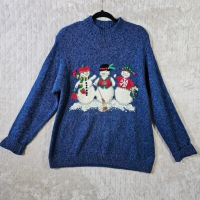 De Colección Marisa Christina Suéter de Invierno para Mujer XL Muñeco de Nieve Angora Navidad Retro Foto 1 de 4