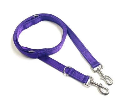 8ft, 11ft Police Dog Style Training Obedience Lead 25mm Cushion Webbing Purple - Image 1 of 3