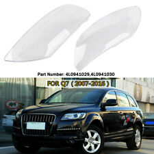 Pair Headlight Headlamp Lens Clear Cover Replacement Fit For Audi Q7 2007-2016