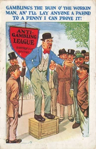 Postcard Gambling's The Ruin O' The Workin Man Anti-Gambling League 1925 - Picture 1 of 2