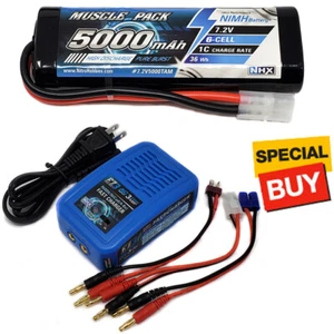 NHX Muscle Pack 7.2V 5000mAh 6-Cell Nimh Battery w/Tamiya Connector /EZ3 Charger - Picture 1 of 3