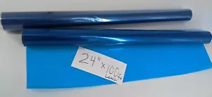 Cellophane GIFT Wrap Roll BRIGHT BLUE 100’ Ft Long X 24” in Wide 1.2 Mil Basket - Picture 1 of 3
