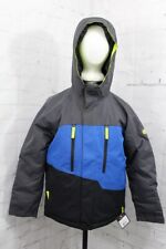 686 Geo Insulated Snowboard Jacket, Boys Youth Medium, Charcoal Colorblock New