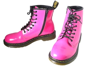 Pink Dr Martens Air Wair Delaney Size 3 UK Teen Girls Boots 36EU 5US Zip & Lace - Photo 1/17