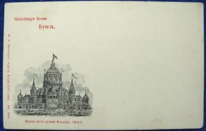 Sioux City IA 1891 Corn Palace Unused Private Mailing Card