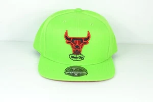 Chicago Bulls Mitchell & Ness Windy City Hat Cap Fitted Size 7 1/4 Neon Green - Picture 1 of 14