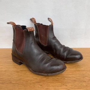 🐚 Womens R.M. Williams Leather Pull On Chelsea Ankle Boots Shoes Brown Size 6 G - Bild 1 von 10