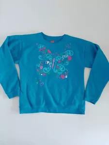 Girls Jumper Hanes Size XL Long Sleeve Blue Mix 11547 - Picture 1 of 9