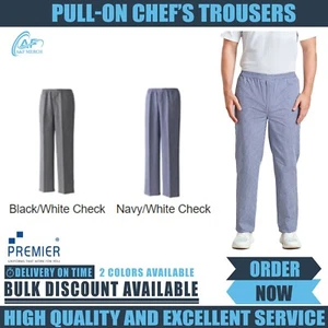 Premier Pull-on chef’s Trousers Running Gym Exercise Elasticated Waist PR552 - Picture 1 of 7