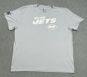 New York Jets Shirt Men 3XL Gray Nike OnField Dri-Fit Spell out Logo NFL - Picture 1 of 13