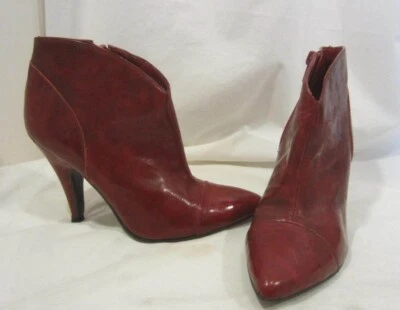 BCBG девочек красный кожаный ботильоны туфли на высоком каблуке туфли женщин 4,5 B - Изображение 1 из 4
