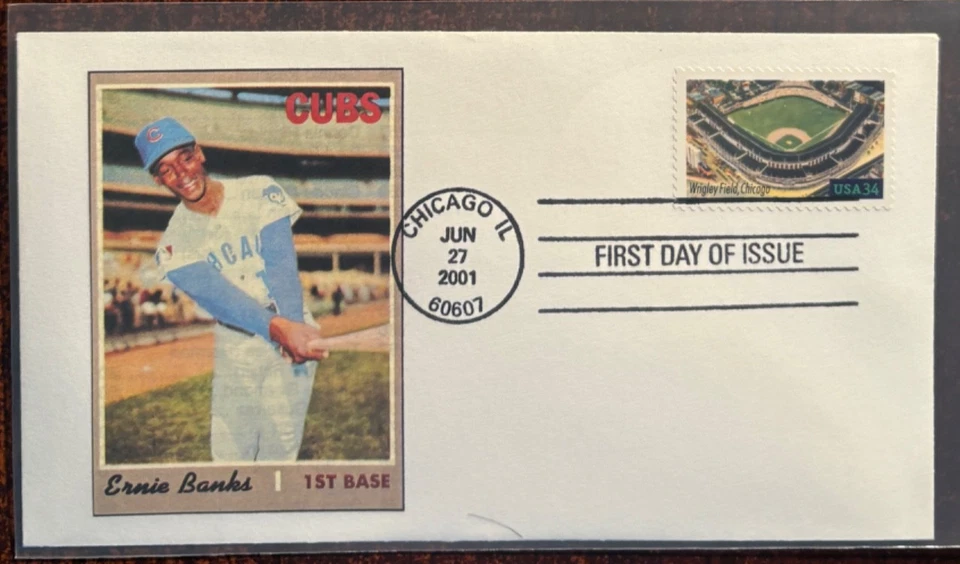 #3519 Wrigley Field with Ernie Banks add-on cachet - Image 1 of 1