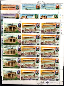 = 20X MALAGASY - CTO - ZEPPELIN - AVIATION - ARCHITECTURE - FULL SHEETS FOLDED - Picture 1 of 1
