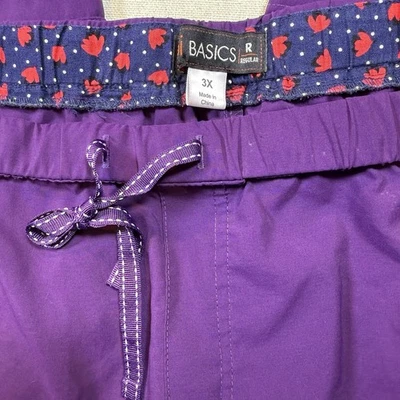 Koi Basics Regular Scrub Pants Purple Cargo Women’s 3X Elastic Waist Pockets - Image 1 of 4