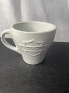Harley-Davidson Open Bar & Shield White on White Embossed Ceram coffee Cup 2019 - Picture 1 of 5