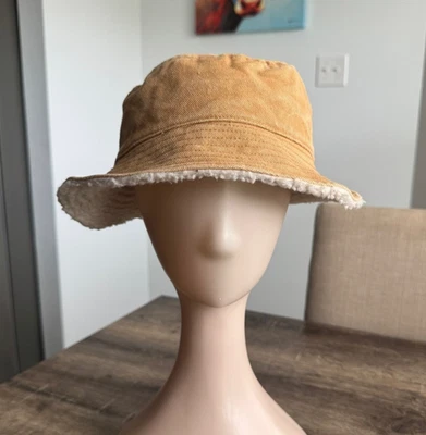 Sombrero de cubo Madewell Sherpa forrado de lona mostaza para mujer talla OS Foto 1 de 4
