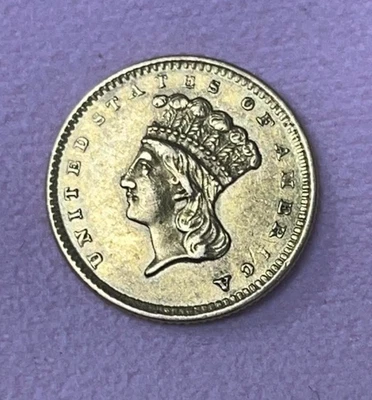 1856 Slanted 5 Gold $1 Dollar Coin - Image 1 of 2