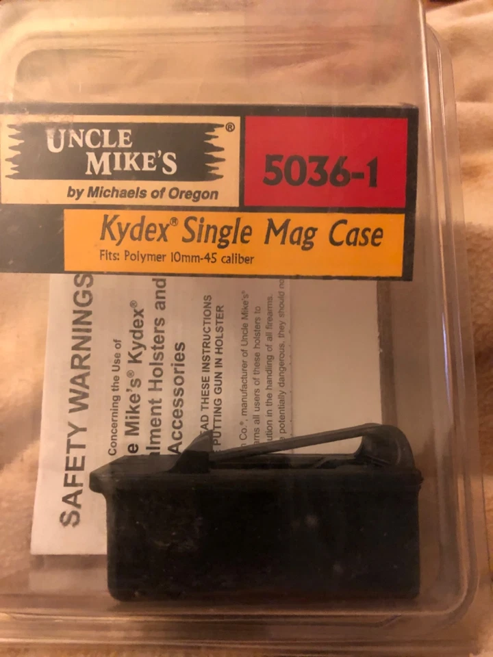 Uncle Mike's 50361 Kydex Single Mag Case Large Double Row Polymer 10mm