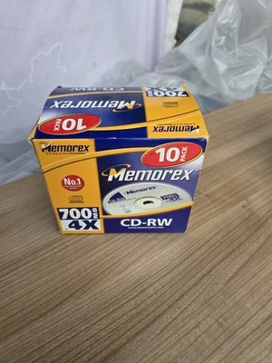 Memorex CD-RW 700mb Rewritable CDs 10 Pack - Neu - Bild 1 von 3