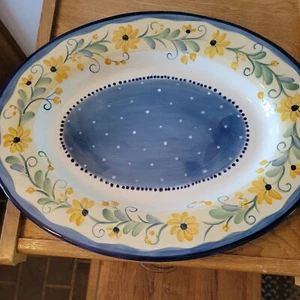 Bella Flora tabletop gallery platter blue ceramic - Picture 1 of 6