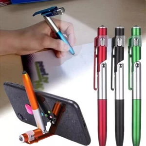 4 in 1 Multifunctional Folding Ballpoint Pen LED Light Phone Stand Holder Pen - Picture 1 of 23