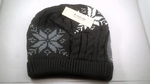 SCHÖNE HOCHWERTIGE Strickmütze mehrfarbig grau weiß braun Schneeflockenmütze S - Bild 1 von 6