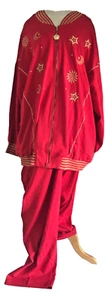 Vintage 2-Piece Red Celestial Track Suit Bonnie Blain 3X Plus Windbreaker Lounge - Picture 1 of 5