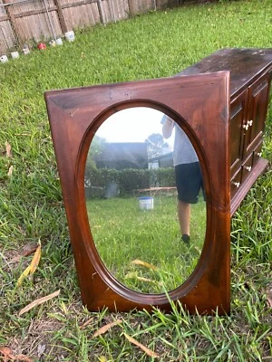 ethan allen mirror real wood vintage - Image 1 of 4