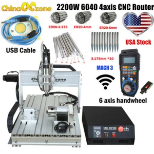 2200W CNC 6040 4Axis Router Mach3 USB Engraving Cutting/Milling Machine US Stock - Picture 1 of 11