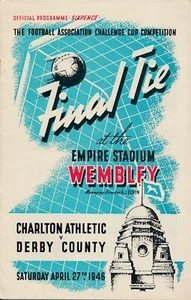 FA CUP FINAL PROGRAMME 1946 Derby County v Charlton Athletic - score inside - Picture 1 of 1
