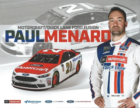 2018 PAUL MENARD "MOTORCRAFT WOOD BROS" #21 NASCAR MONSTER ENERGY CUP POSTCARD Cover