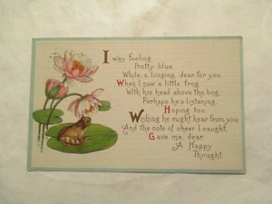 Postcard I was feeling pretty blue little Frog lily pad - Picture 1 of 2