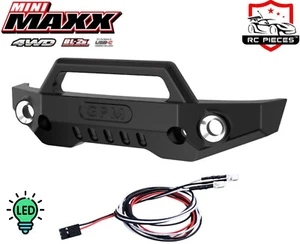 TRAXXAS MINI MAXX 1/10 CNC 7075 ALLOY FRONT BUMPER + LED LIGHTS UPGRADE TRX10735 - Picture 1 of 3