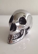 11cm Small Silver Metal Skull Ornament Gift Paperweight Home Accessories
