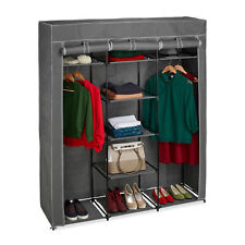 Fabric Wardrobe with 2 Clothes Rails XXL Fabric Closet Cabinet Clothing Storage