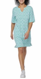 HANG TEN WOMEN'S SUN UPF 50+PROTECTION STRETCH LEAF DRESS (AQUA LARGE)NWT - Picture 1 of 3