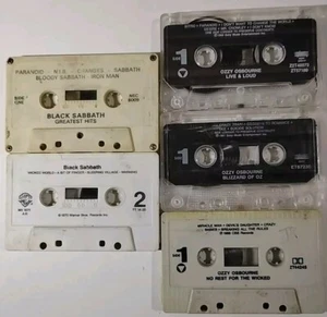 Black Sabbath - Ozzy Osbourne Lot Greatest Hits - 5 Cassette Tapes Loose - Picture 1 of 2