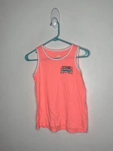 Justice Choose Happiness Tank Top Girls Size 12 Sleeveless Neon Orange - Picture 1 of 4