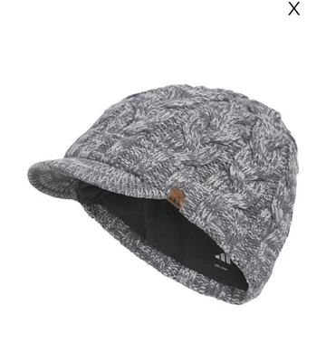 NUEVO Adidas Cristal Brimmer Cable Tejido Gorra Invierno Sombrero Gorro con Forro de Vellón Foto 1 de 4