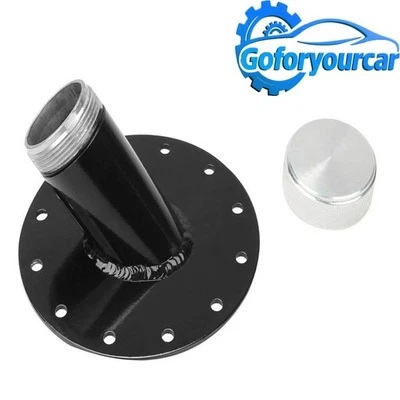 Fuel Cell Gas Tank 45 Degree 1.5" Remote Fast Fill 2.75" Filler Neck+Cap Black Foto 1 de 4