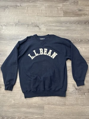 VINTAGE LL BEAN Sweatshirt Mens Tall Large Blue Russell Athletic Big Spell Out - Image 1 of 4