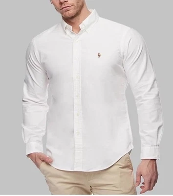 NWT Polo Ralph Lauren Men Long Sleeve Slim Fit Stretch Oxford Shirt size M or L - Image 1 of 4