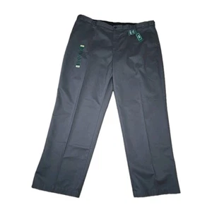LL Bean Pants Mens Size 46x32 Gray Straight Leg Cotton Flat Front Twill Chino - Picture 1 of 8