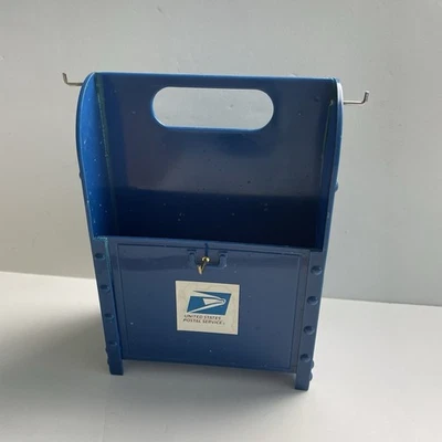 USPS Plastic Blue Mailbox Letter Holder Desk Accessory Vintage Post Office - Image 1 of 4