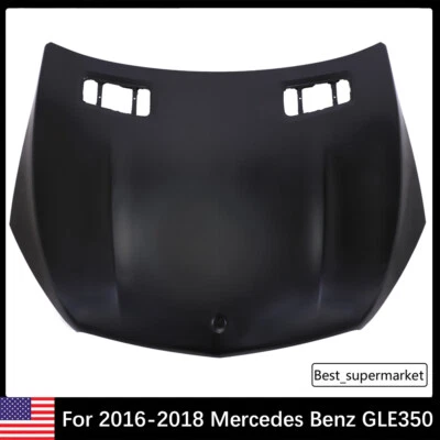 Hood Black Primed Aluminum For 16-19 Mercedes-Benz GLE350 GLE63 AMG GLE400 Foto 1 de 4