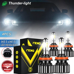 4PCS 4-Sides H11/H8/H9 LED Headlight Bright Bulbs Kit 360000LM HI/LO Beam 6000K - Picture 1 of 12