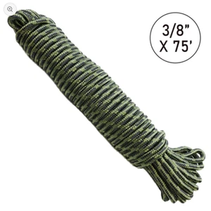 Boxer 77039 3/8" x 75' Camo Diamond Braided Polypropylene Truck Rope 750 lbs - Picture 1 of 1