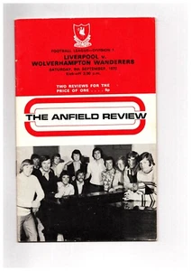 Liverpool FC v Wolverhampton Wanderers 1972-1973 División 1 Programa 9/09/1972 - Imagen 1 de 2